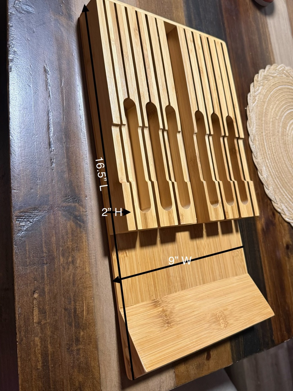 Bamboo Knife Block Organizer - Natural Wood 
NEVER USED